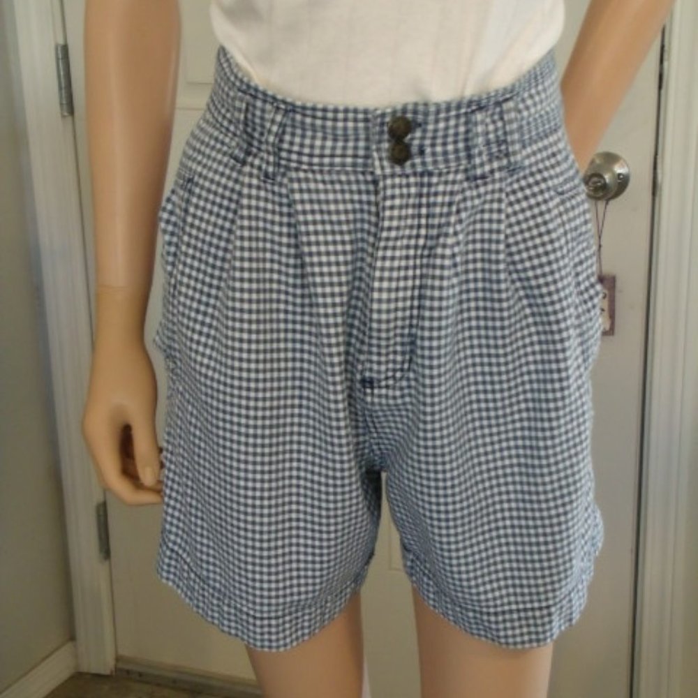 Sz. 6 "White Stag" Blue n White Checkered Shorts